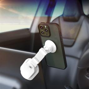 img 4 attached to 📱 Ultimate Magnetic Phone Mount for Laptop and Car: Strong Magnet, Telescopic Arm, 360° Rotation | Compatible with Tesla Model 3/Y/X/S