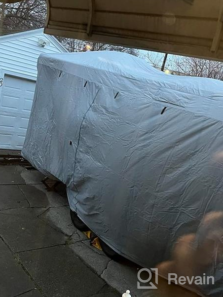 img 1 attached to 300D Travel Trailer RV Cover 20-22 Ft Windproof & Anti-UV Travel Trailer Camper Cover With Storage Bag Jack Cover Tire Covers Reflective Strap review by Alex Jain