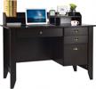 espresso brown catrimown computer desk with drawers and hutch, wood office desk for teens student study table writing desk small spaces furniture storage shelves. logo