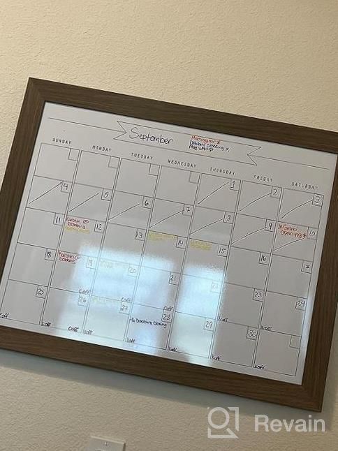 img 1 attached to Walnut Brown Magnetic Dry Erase Monthly Calendar In 23X29 With Frame By DesignOvation Beatrice review by Rob Marsh