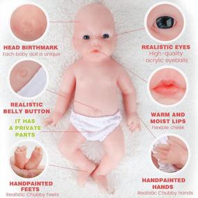 img 1 attached to Реалистичная силиконовая кукла Reborn Baby Doll Boy 19 дюймов для всего тела - не виниловый материал, вид новорожденного!