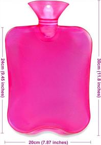 img 1 attached to 2 PCS Jeopace Upgraded Hot Water Bottles With Knitted Cover & Transparent 2 Liter Capacity - Safe And Reliable!