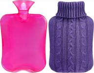 2 pcs jeopace upgraded hot water bottles with knitted cover & transparent 2 liter capacity - safe and reliable! логотип