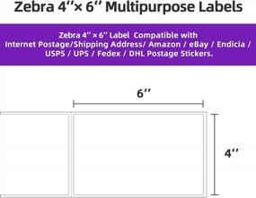 img 2 attached to AveneMark 4" X 6" Direct Thermal Shipping Label Compatible With Zebra 2844 ZP-450 ZP-500 ZP-505, Rollo, MUNBYN Printer - 6 Rolls, 250 Labels/Roll