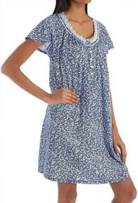 img 1 attached to Aria Women’S 36" Short Nightgown - Relaxed Fit With Feminine Details