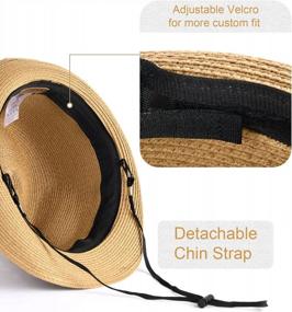 img 2 attached to Оставайтесь стильными и защищенными от солнца с FURTALK Fedora Straw Sun Hat - UPF 50+