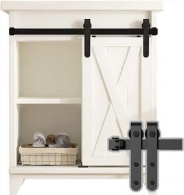 img 4 attached to Upgrade Your Storage Space With Skysen'S Super Mini Sliding Door Hardware Kit - Perfect For Wardrobe, TV Stand, And Cabinets!
