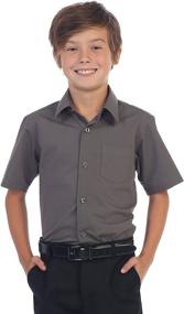 img 2 attached to 👔 Boys' Solid Dress Short Sleeve Top in Gioberti - Tops, Tees & Shirts