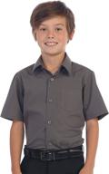 👔 boys' solid dress short sleeve top in gioberti - tops, tees & shirts logo