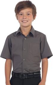 img 4 attached to 👔 Boys' Solid Dress Short Sleeve Top in Gioberti - Tops, Tees & Shirts