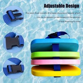 img 1 attached to Kids Swimming Beginner Foam Back Floating Board Kickboard Training Aid With Buckle Belt By Egoelife