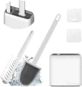 img 4 attached to 🚽 Gerylove Silicone Toilet Brush and Holder Set - Ultimate Cleaning Solution for a Spotless Toilet Bowl