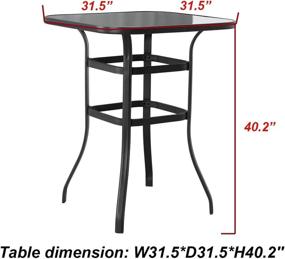 img 3 attached to Outdoor Elegance: PatioFestival Black Bistro Table With Glass Top - Ideal For High Top Dining