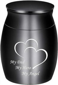 img 4 attached to Stainless Steel Mini Memorial Urns For Ashes - Dad, My Hero, My Angel, Small Keepsake Urns For Human Ashes