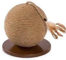 img 1 attached to 🐱 Stylish Round Cat Scratcher with Tassel Toy by Pet Hup Hup