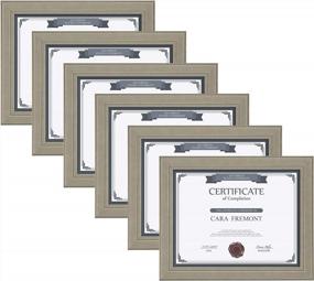 img 4 attached to Pack Of 6 Distressed Gray 8.5X11 Solid Wood Document Frames From DesignOvation Kieva