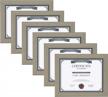 pack of 6 distressed gray 8.5x11 solid wood document frames from designovation kieva logo