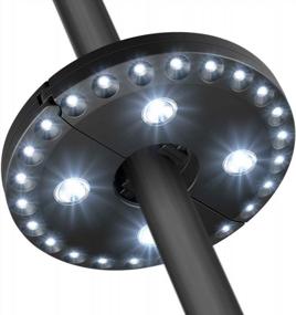 img 4 attached to Модернизированный фонарь для зонтов для патио - 28 светодиодов на 200 люмен, 3 режима освещения и 4 батарейки типа АА для наружного использования
