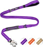 🐕 raipult heavy duty elastic bungee dog leash, 4-6ft easy walk leash for shock absorption, anti-pull training leash with car seatbelt attachment &amp; dual handles, purple - ideal for medium to large dogs logo