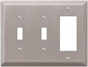 img 4 attached to Upgrade Your Home Decor With AMERELLE 163TTRBN Century Double Toggle/Single Rocker Wallplate In Brushed Nickel