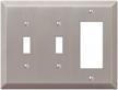 upgrade your home decor with amerelle 163ttrbn century double toggle/single rocker wallplate in brushed nickel logo