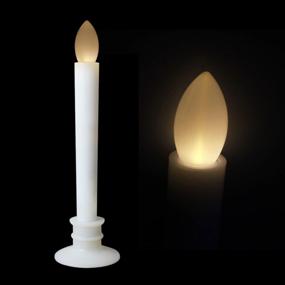 img 1 attached to 6-Pack CelebrationLight Battery-Operated Taper Candles With Remote And Timers - Flameless LED Flickering Ivory Candles And Holders For Window Decoration