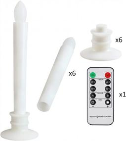 img 3 attached to 6-Pack CelebrationLight Battery-Operated Taper Candles With Remote And Timers - Flameless LED Flickering Ivory Candles And Holders For Window Decoration