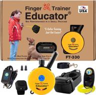 🐶 e-collar ft-330: waterproof remote finger trainer micro educator with 1/2 mile range, static, vibration and sound stimulation - includes petstek dog training clicker logo