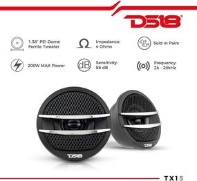 img 3 attached to 🔊 DS18 TX1S Tweeter X1: Powerful 1.38-inch Dome Ferrite Tweeters (200W Max) with Mounting Kit - Set of 2 (Black/Silver)