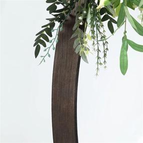 img 3 attached to Rustic Wedding Arch Backdrop Stand: Efavormart'S 7.4Ft Dark Brown Wood DIY Round Photo Background Stand