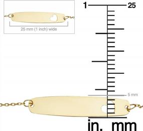 img 2 attached to KoolJewelry 14K Yellow Gold High Polish Figaro Baby ID Bracelet (5.5 Inches Long)