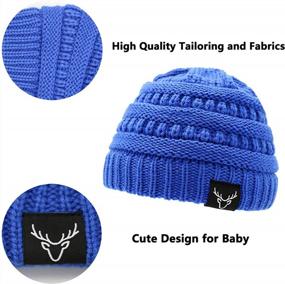 img 3 attached to Knit Baby Winter Hats For Boys Girls - Soft Warm Infant Toddler Beanie Kids Gifts