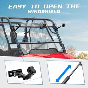 img 1 attached to Kemimoto UTV Windshield Compatible With Pioneer 700-4 2014-2023 - 3-In-1 Flip Design, Scratch Resistant Windshield