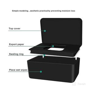 img 3 attached to 👶 Baby Wipe Dispenser Case Set of 2 - Wet Wipes Storage Box with Lids | Dustproof Container for Fresh Wipes | Ideal for Home and Office Use (Black & White)