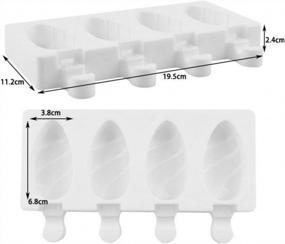 img 3 attached to Create Your Own Fun And Tasty Treats With Homankit'S 4-Cavity Mini Oval Ice Pop Mold Set With 50 Wooden Sticks!