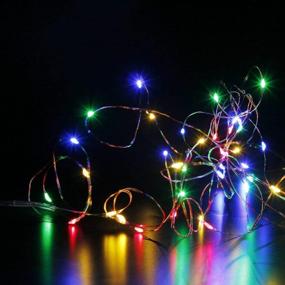 img 3 attached to MUMUXI Multicolor Battery Operated Fairy Lights [20 Pack], 3.3Ft 20 LED Mini String Lights For Indoor Mason Jars Halloween Christmas Decoration