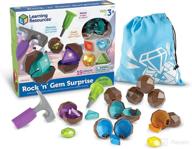 rock and gem surprise sorting, matching, and counting activity set - early stem learning resources for kids, 19 pieces, ages 3+ logo