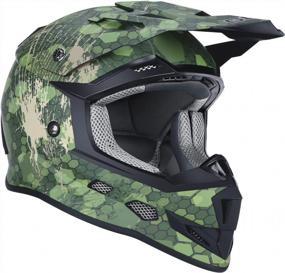 img 1 attached to GLX GX623 DOT Kids Youth ATV Off-Road Dirt Bike Motocross Helmet Combo With Gloves & Goggles - Camouflage X-Large