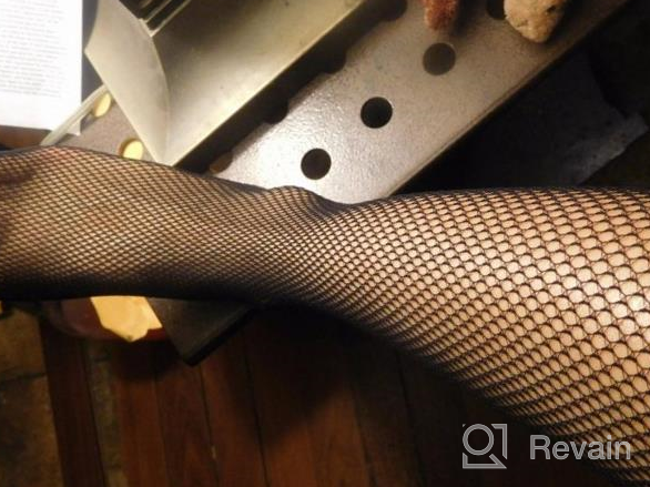 img 1 attached to Women'S High Waist Footed Fishnet Tights: Soft & Stretchy Partterned Garter Thigh High Stockings By CozyWow! review by Julie Brown