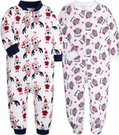 cotton loose fit long sleeve baby footed pajamas - perfect for toddler boys & girls! логотип