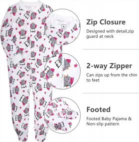img 3 attached to Cotton Loose Fit Long Sleeve Baby Footed Pajamas - Perfect For Toddler Boys & Girls!