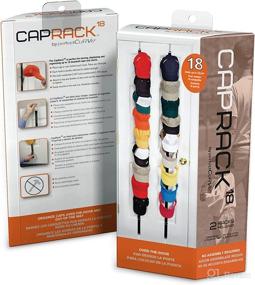 img 3 attached to 🧢 CapRack18 Over-The-Door Hat Rack and Organizer - Baseball Cap Rack Stand for Door or Closet - Holds Up To 18 Caps - Black