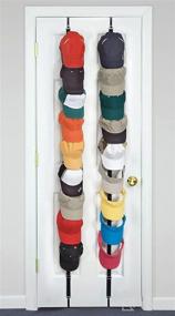 img 4 attached to 🧢 CapRack18 Over-The-Door Hat Rack and Organizer - Baseball Cap Rack Stand for Door or Closet - Holds Up To 18 Caps - Black