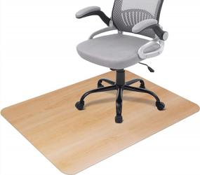 img 4 attached to Protect Your Floors With SALLOUS Hard Surface Chair Mat, 36" X 48" Vinyl Mat With Wood Grain Look, Heavy Duty For Home Office Use - Not Suitable For Carpet