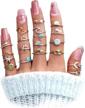 stylish and chic: huasai stackable rings - perfect for boho and vintage aesthetics, amazing christmas and birthday gifts for teen girls and women logo