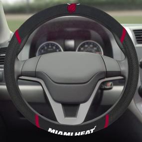 img 2 attached to NBA Unisex-Adult Steering Wheel Cover with Embroidered Logo by FANMATS