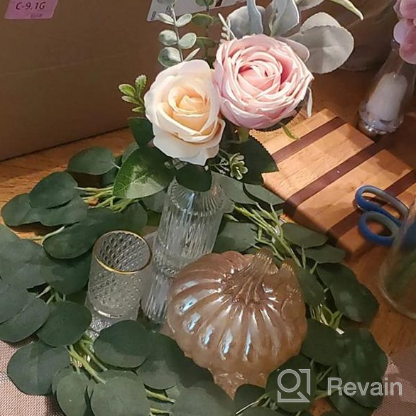 img 1 attached to UKELER 2 Bunches White Rose Flowers Ivory Artificial Silk Rose Flowers Bouquet For Home Decoration Party Festival Wedding Decor review by Mdl Thurston