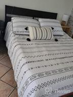 img 1 attached to Boho White Quilt Set Full Queen Size - 3 Pieces Black And White Geometric Arrow Striped Bedspread, Soft Microfiber Coverlet For All Seasons - Includes 1 Quilt And 2 Pillow Shams By FlySheep review by Christopher Scales