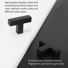 img 1 attached to Upgrade Your Cabinets With LONTAN Matte Black Square Knobs - Pack Of 25 Stainless Steel Dresser Drawer Door Knobs