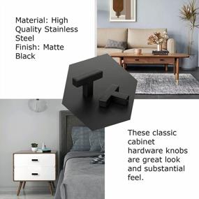 img 2 attached to Upgrade Your Cabinets With LONTAN Matte Black Square Knobs - Pack Of 25 Stainless Steel Dresser Drawer Door Knobs